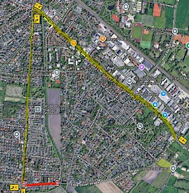 Straßensanierungsarbeiten in der Lagerstraße 28. bis 30. April 2026 Umleitung Grafik